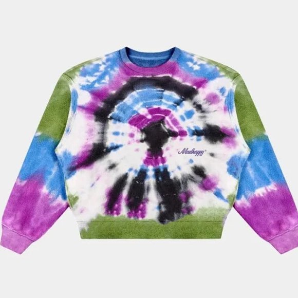 Madhappy Tie dye Fleece Crewneck Sweatshirt Size Small